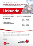 Urkunde des Kölner Marathons 2014